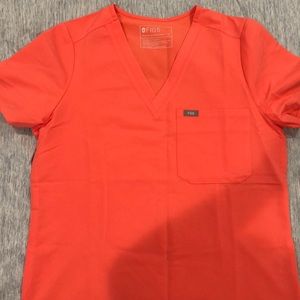 Figs scrub top in color coral